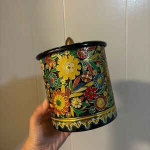 Vintage Tin Canister Daher (?) Floral Multicolored made in england